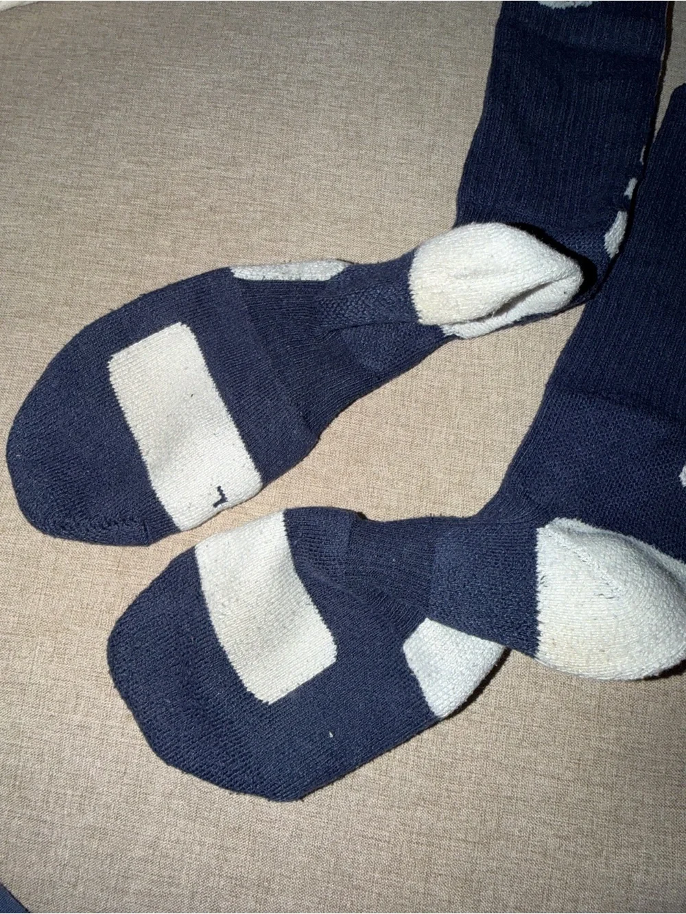 Nike Navy and White Men's Athletic Crew Socks